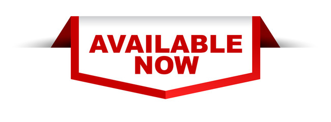 red and white banner available now