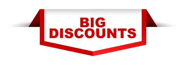 red and white banner big discounts