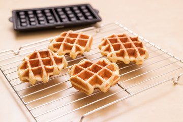 Making waffle at home