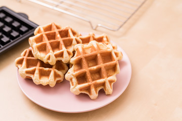 Homemade baked waffle