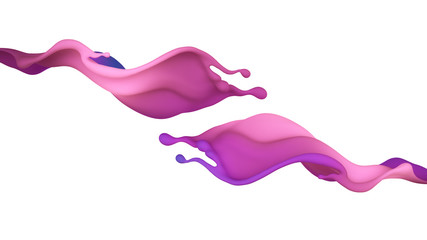 A beautiful multicolor splash of liquid. 3d illustration, 3d rendering.