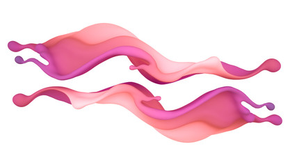 A beautiful multicolor splash of liquid. 3d illustration, 3d rendering.