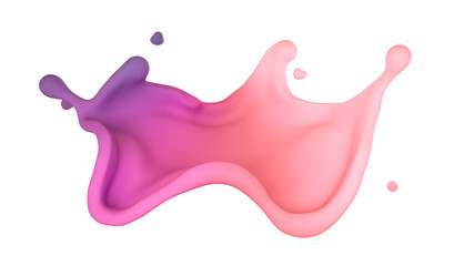 A beautiful multicolor splash of liquid. 3d illustration, 3d rendering.