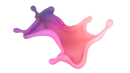A beautiful multicolor splash of liquid. 3d illustration, 3d rendering.