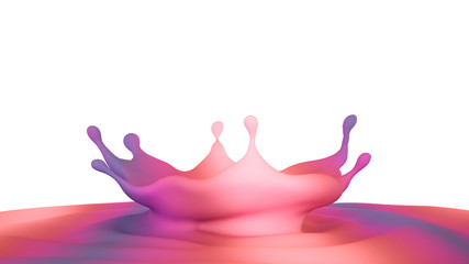 A beautiful multicolor splash of liquid. 3d illustration, 3d rendering.