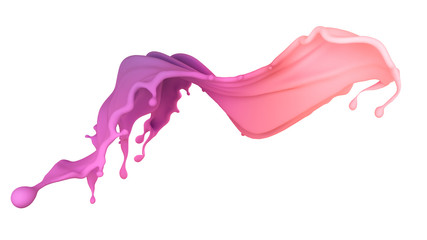 Naklejka premium A beautiful multicolor splash of liquid. 3d illustration, 3d rendering.