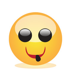 Emoticon amarelo com uma cara sorridente