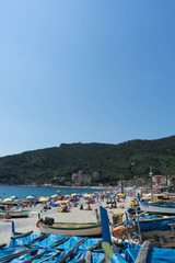 Fototapeta na wymiar Noli, Liguria - Italy. The beach. June 2018