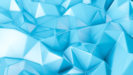 Fototapeta premium Blue crystal background..3d illustration, 3d rendering.