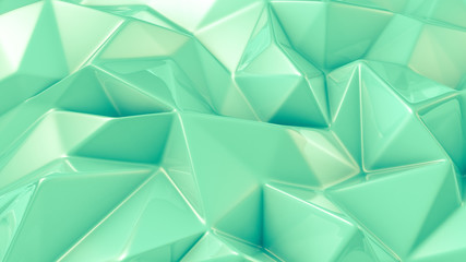 Stylish green crystal background..3d illustration, 3d rendering.