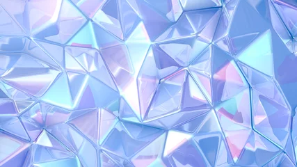 Fotobehang Blue crystal background..3d illustration, 3d rendering. © Pierell