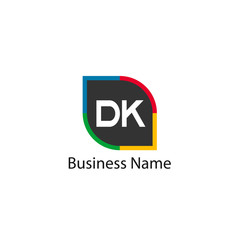 Initial Letter DK Logo Template Design