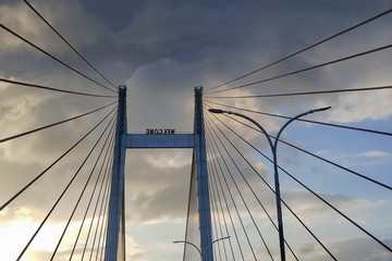 Fototapeta premium Vidyasagar Setu, longest cable - stayed bridge in India