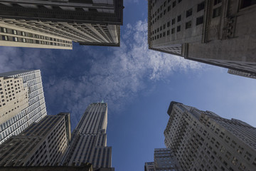 Fototapeta na wymiar Wall Street / Vanishing Point Skyscrapers