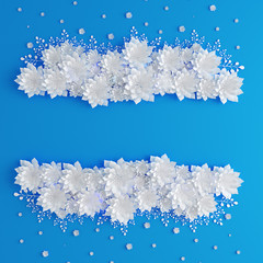 Paper flowers. 3d illustration, 3d rendering.