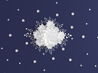 Paper flowers. 3d illustration, 3d rendering.