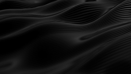 Luxury black drapery fabric background. 3d illustration, 3d rendering.