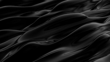 Luxury black drapery fabric background. 3d illustration, 3d rendering.