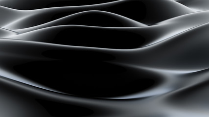 Luxury black drapery fabric background. 3d illustration, 3d rendering.