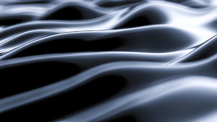 Luxurious gray blue drapery fabric background. 3d illustration, 3d rendering.