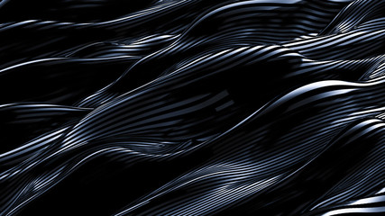 Naklejka premium Luxurious gray blue drapery fabric background. 3d illustration, 3d rendering.