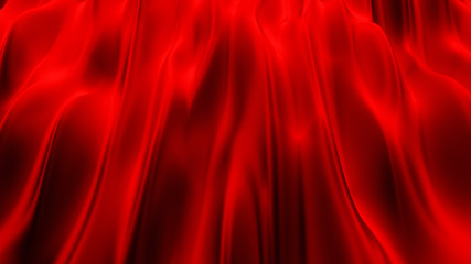 Luxurious red drapery fabric background. 3d illustration, 3d rendering.