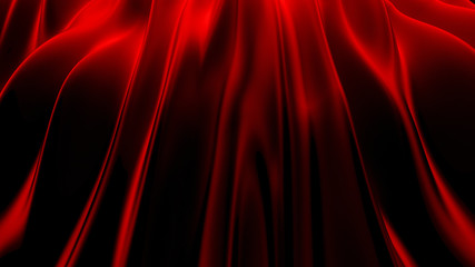 Luxurious red drapery fabric background. 3d illustration, 3d rendering.