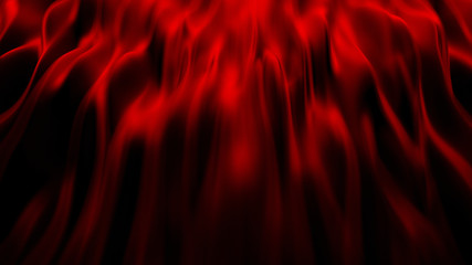 Luxurious red drapery fabric background. 3d illustration, 3d rendering.