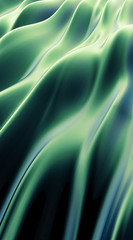 Luxury green drapery fabric background. 3d illustration, 3d rendering.