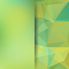 Abstract background consisting of green, yellow triangles. Geometric design for business presentations or web template banner flyer. Vector illustration