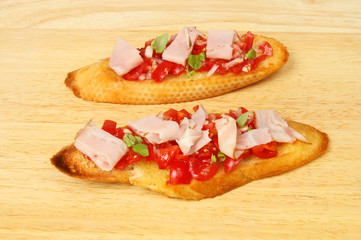 Porchetta and tomato bruschetta