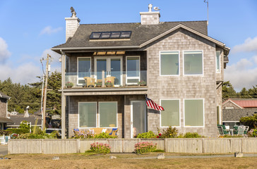 Beach front real estate in Canon Beach Oregon.