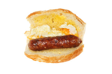 Fried egg and sausage roll
