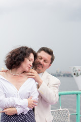 middle-aged couple hugs feelings emotion sensual  true love