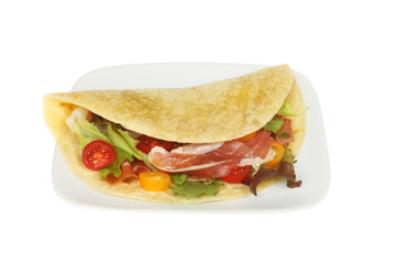 Filled piada on a plate