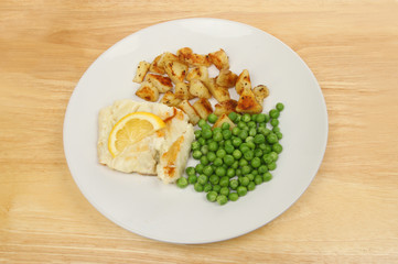 Fish meal on a tabletop