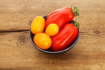 Homegrown tomatoes in a bowl