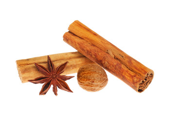 Star anise cinnamon and nutmeg