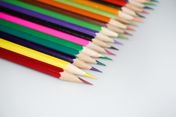 Fototapeta premium Color pencils white background colorful