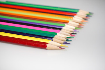 Color pencils white background colorful