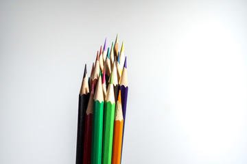 Color pencils white background colorful