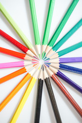 Color pencils white background colorful