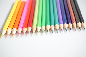 Color pencils white background colorful
