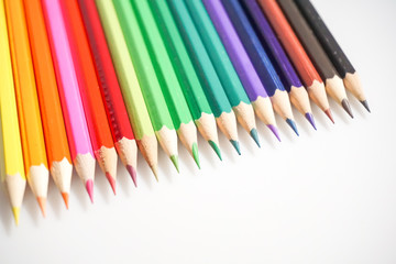 Color pencils white background colorful