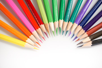 Color pencils white background colorful