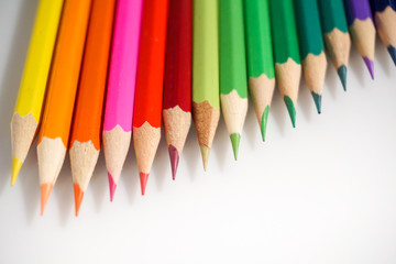 Color pencils white background colorful