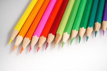 Color pencils white background colorful