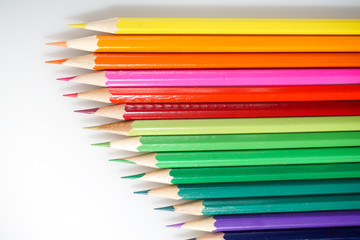 Color pencils white background colorful