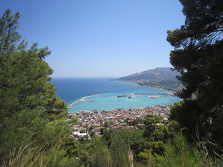 view of zakynthos harbour