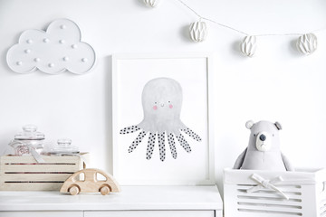 White interior decoration for children